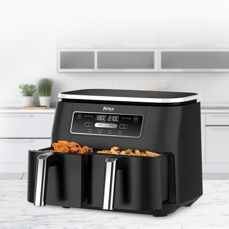 ninja foodi 4-in-1 luchtfriteuse met twee zones 76 liter af200uk