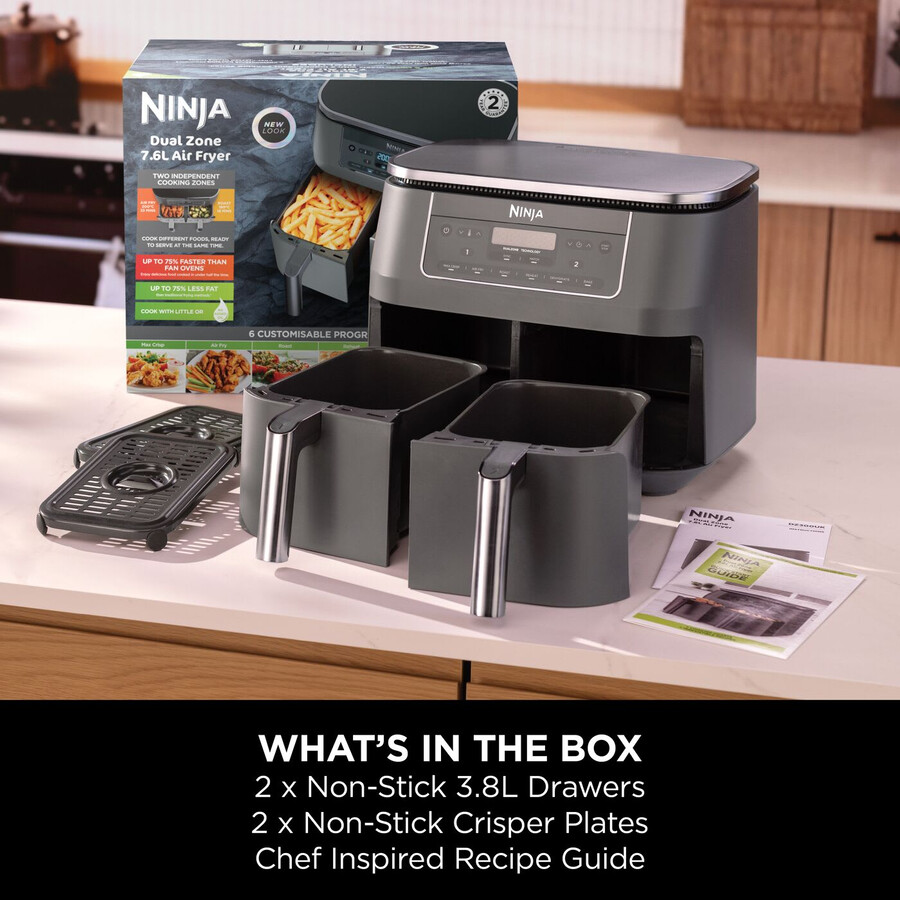 ninja 6-in-1 dual zone airfryer 7.6l dz300uk
