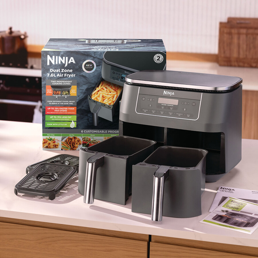 ninja 6-in-1 dual zone airfryer 7.6l dz300uk