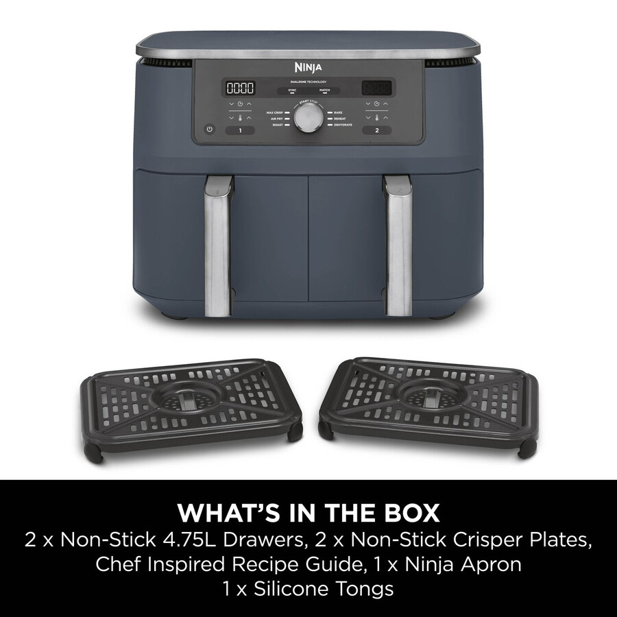 ninja max 6-in-1 dual zone airfryer 95l – cyber space dz400ukcyd
