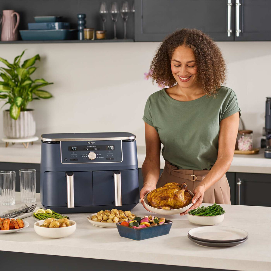 ninja max 6-in-1 dual zone airfryer 95l – cyber space dz400ukcyd