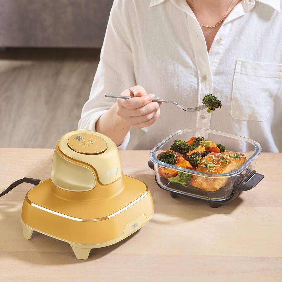 ninja crispi 4-in-1 draagbare glazen airfryer - ginger snap fn101ukgd