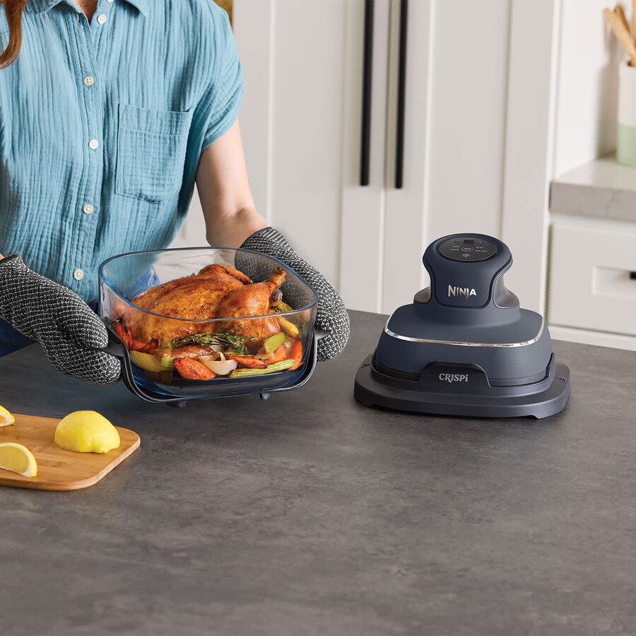ninja crispi 4-in-1 draagbare glazen airfryer - cyber space - familieset