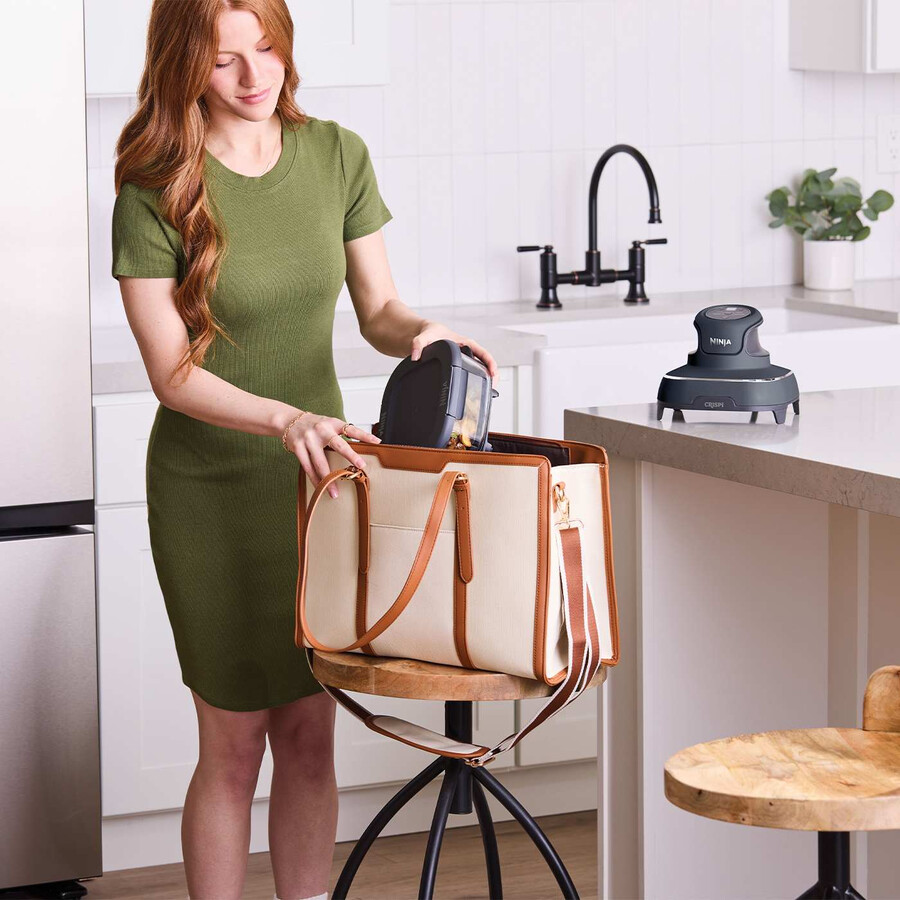 ninja crispi 4-in-1 draagbare glazen airfryer flex set - cyber space