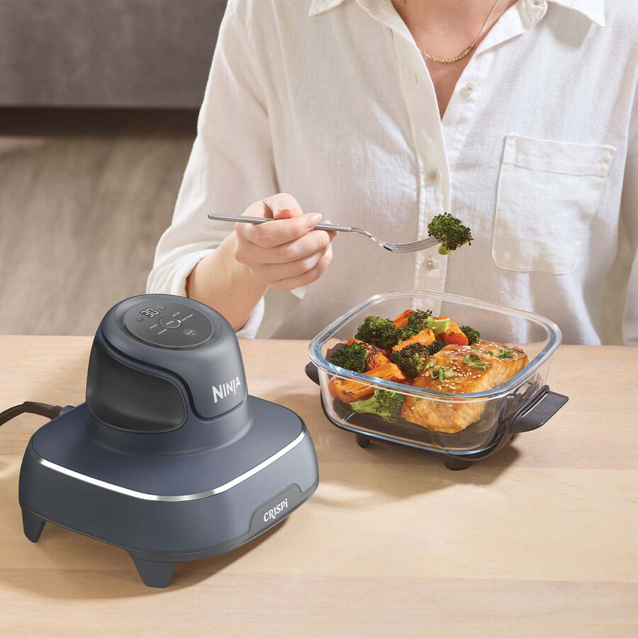 ninja crispi 4-in-1 draagbare glazen airfryer flex set - cyber space