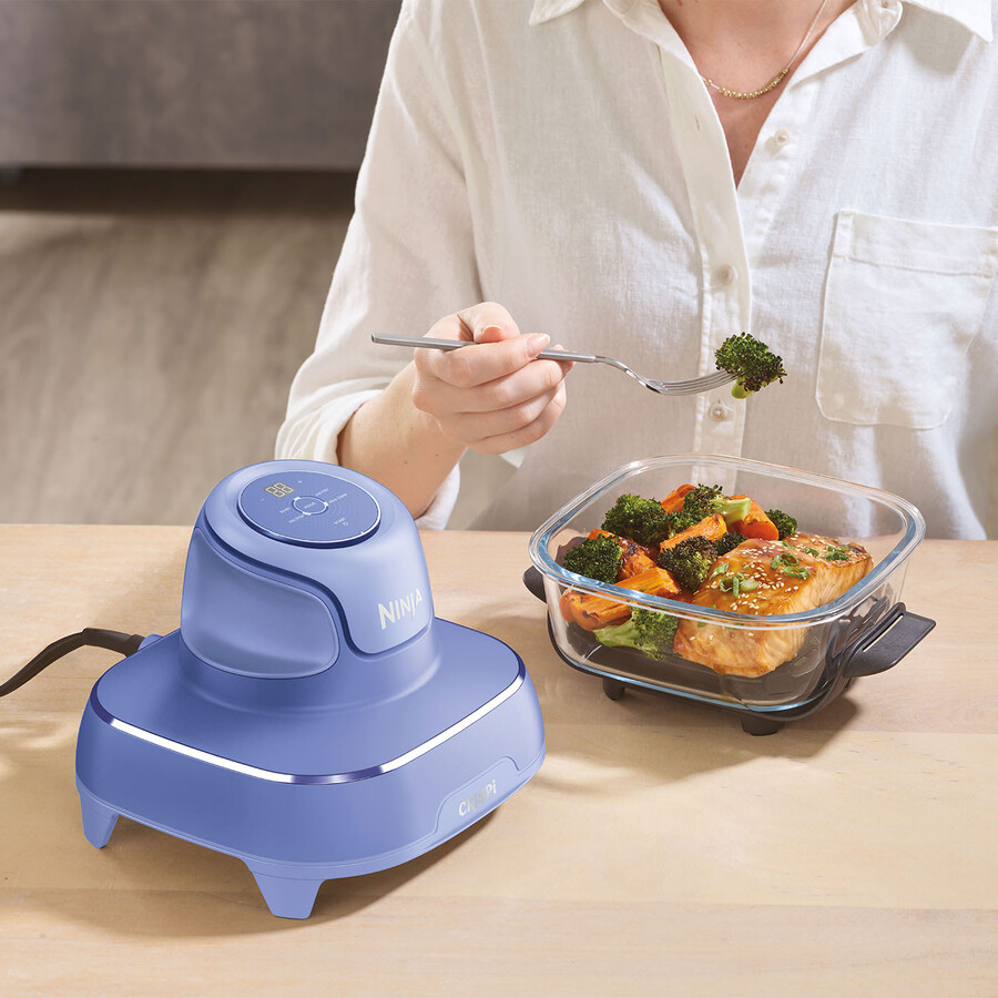 ninja crispi 4-in-1 draagbare glazen airfryer - mat lila fn101ukpr