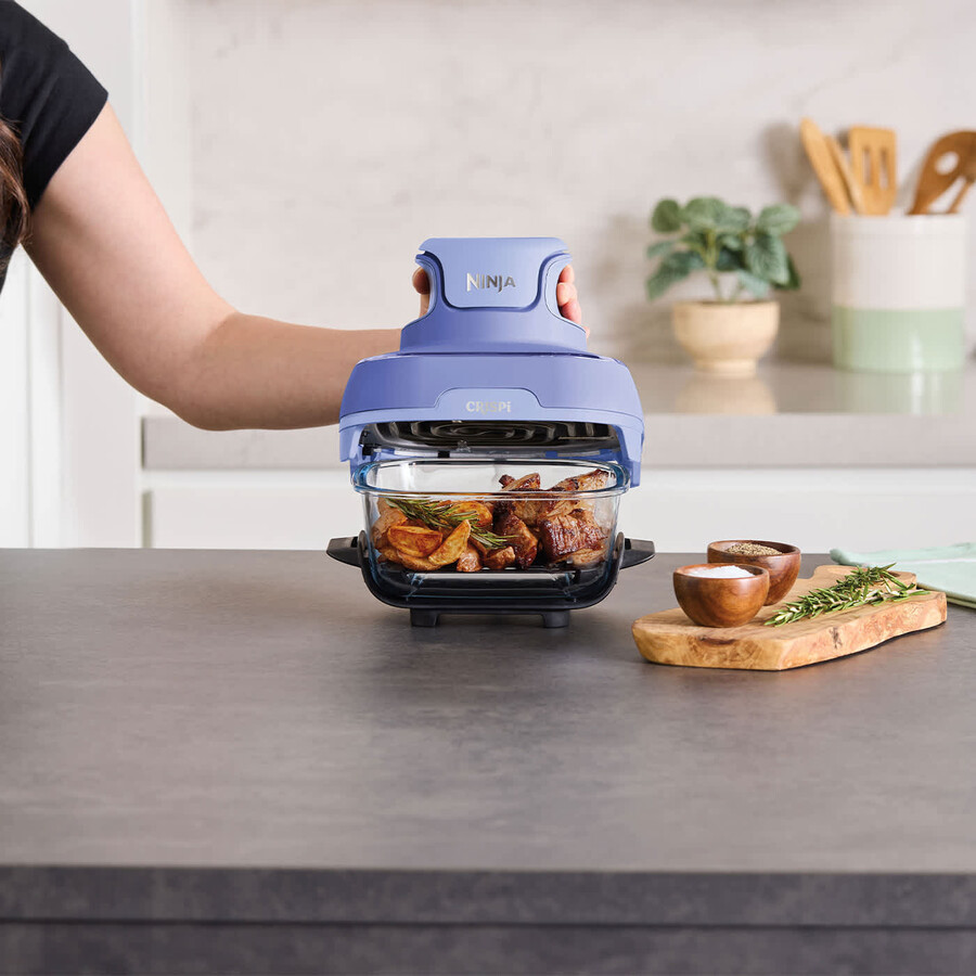 ninja crispi 4-in-1 draagbare glazen airfryer - mat lila fn101ukpr