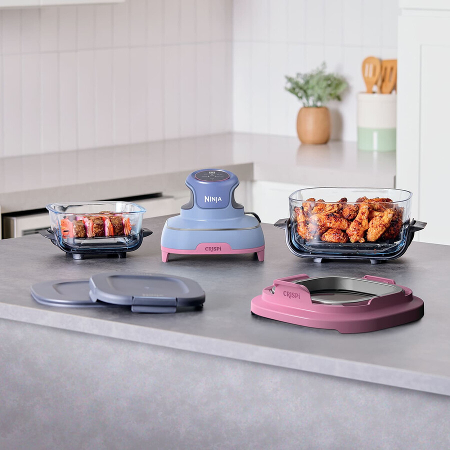 ninja crispi 4-in-1 draagbare glazen airfryer - paars mauve fn101ukprmv
