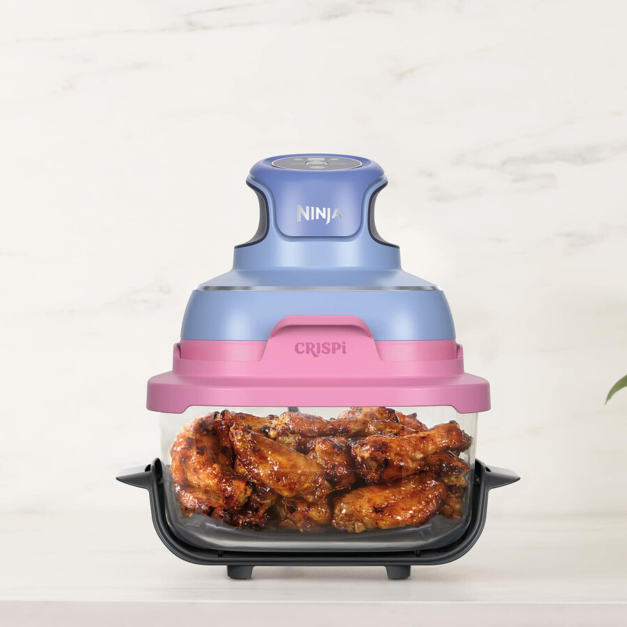 ninja crispi 4-in-1 draagbare glazen airfryer - paars mauve fn101ukprmv