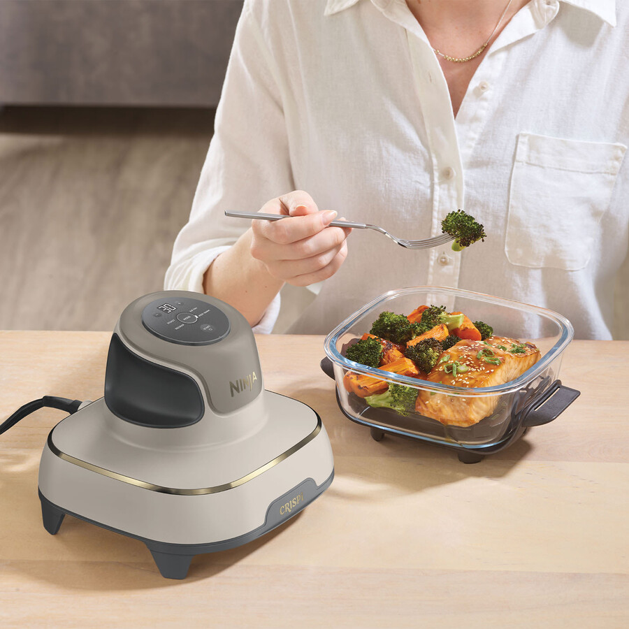 ninja crispi 4-in-1 draagbare glazen airfryer - steen goud fn101ukstgd