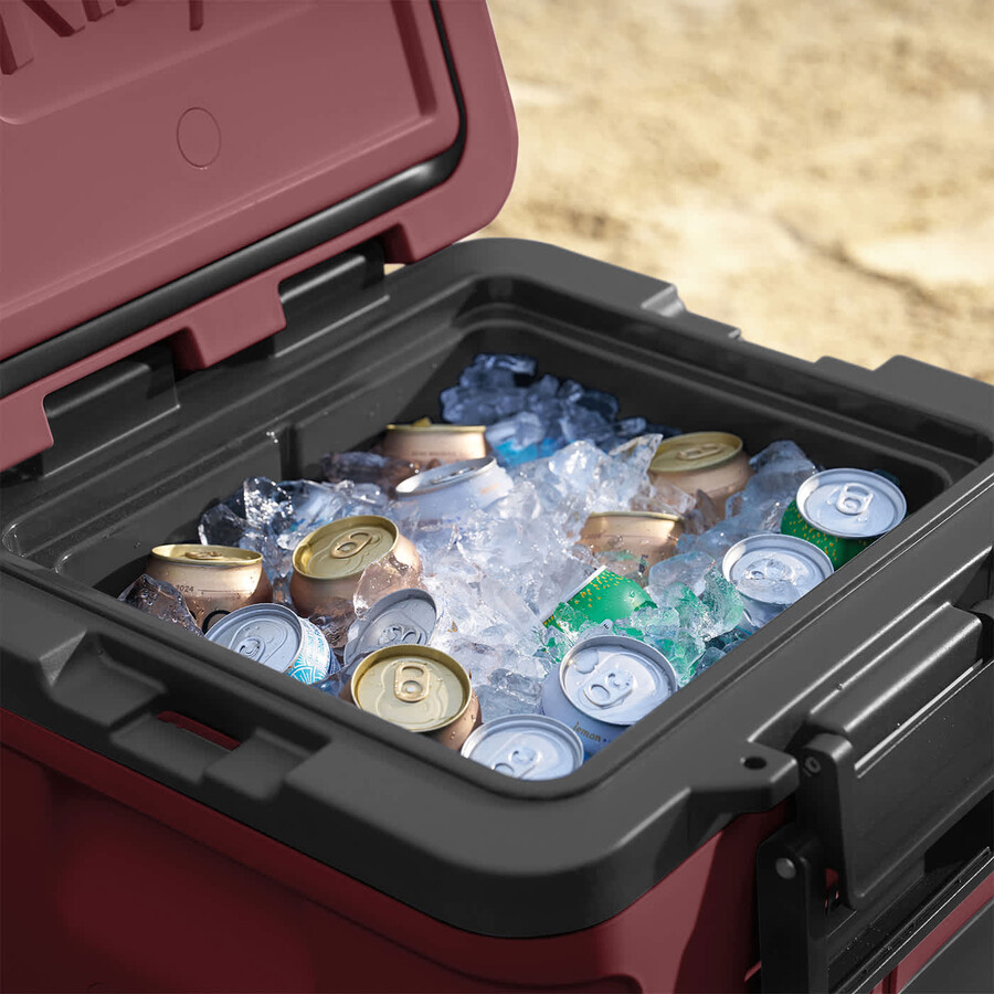 ninja frostvault 30qt28l koelbox op wielen met droogzone canyon red fb230ukmr