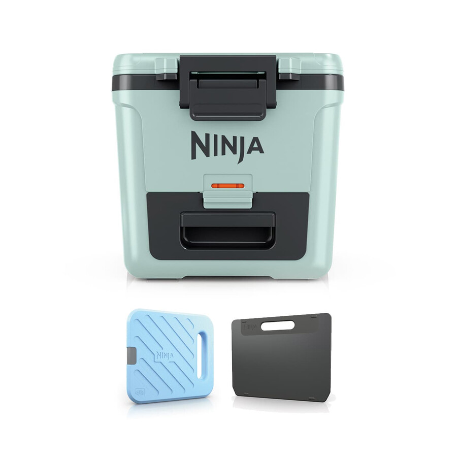 ninja frostvault 30qt28l koelbox op wielen met droogzone zeegroenblauw fb230ukmt