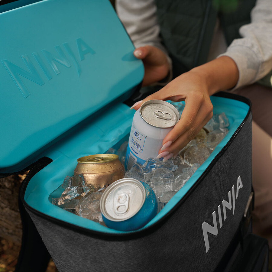 ninja frostvault go rugzakkoeler van 17 liter voor 24 blikjes - antracietgrijs