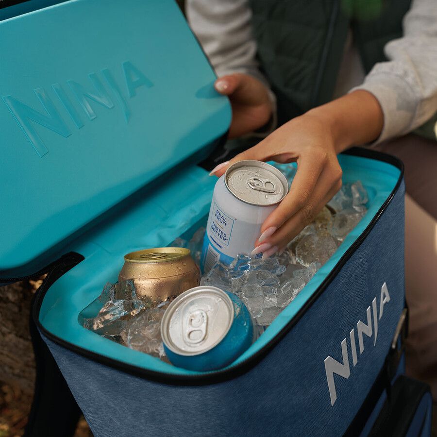 ninja frostvault go 17 liter rugzakkoeler voor 24 blikjes - lakeshore blue