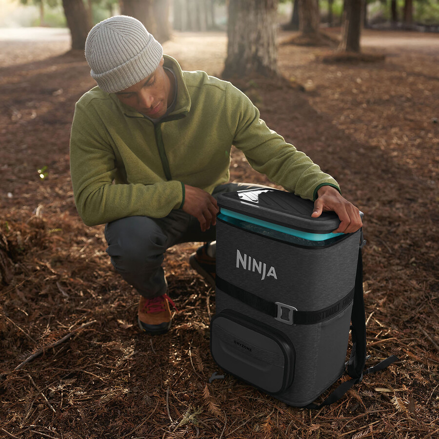 ninja frostvault go rugzakkoeler van 23 liter met ruimte voor 36 blikjes - antracietgrijs