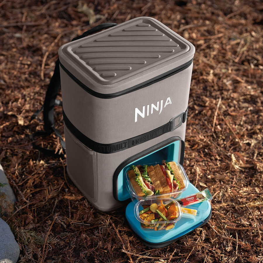 ninja frostvault go 23 liter rugzakkoeler voor 36 blikjes - berkenbeige