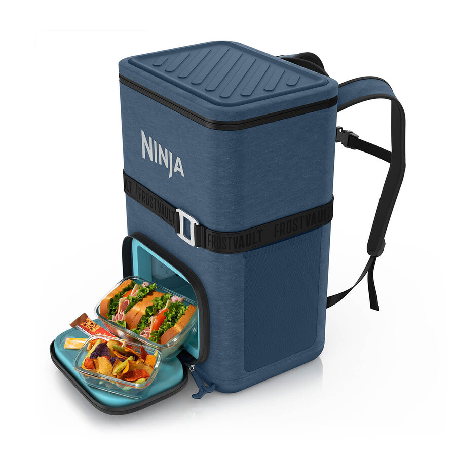 ninja frostvault go rugzakkoeler van 23 liter met ruimte voor 36 blikjes - lakeshore blue