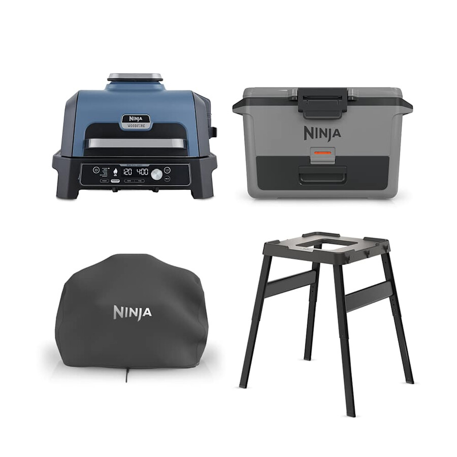 ninja woodfire xl elektrische barbecue en frostvault 47l koelbox bundel