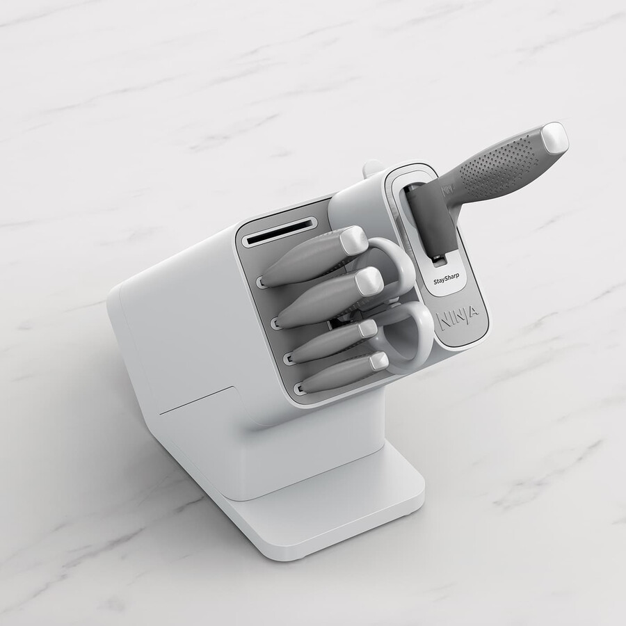 ninja staysharp roestvrijstalen 6-delige messenset met wit messenblok – k62006euwh