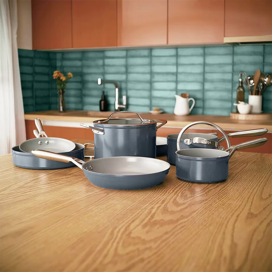 zerostick ceramic pro - wok van 28 cm - middernachtblauw