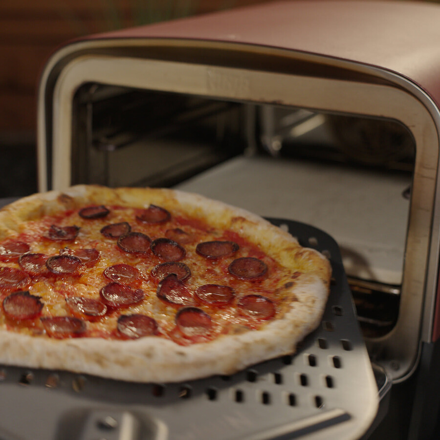 ninja houtgestookte buitenoven ambachtelijke pizzamaker en barbecue-smoker met standaard en afdekking.